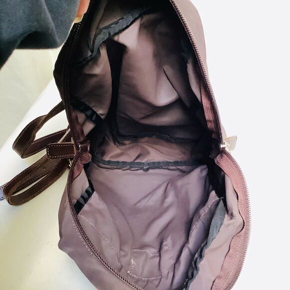 ROOTS CANADA BROWN BACKPACK LEATHER NYLON EUC - Picture 3 of 6